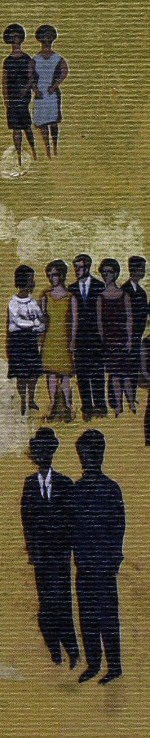 Detail from the painting "Courtyard with young people" by Spyros Vasiliou
